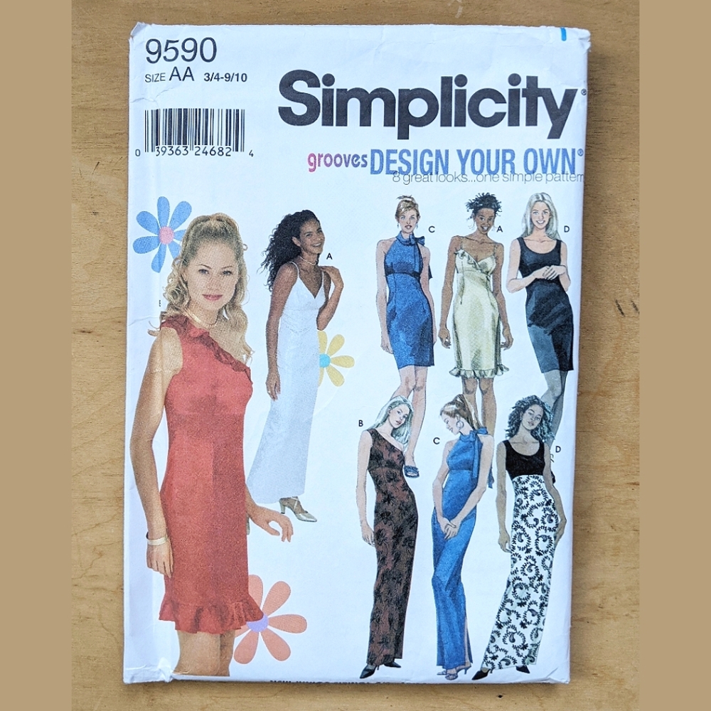 Simplicity 9590 size AA 3/4-9/10 Pattern dress New and Uncut Y2k